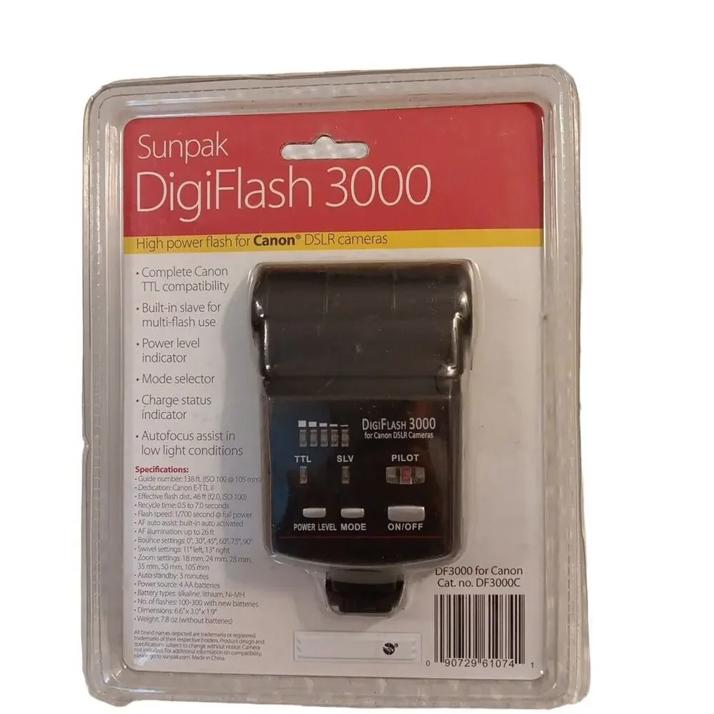 Sunpak DigiFlash‎ DF3000 High Power Flash for Canon DSLR Cameras TTL Compatible